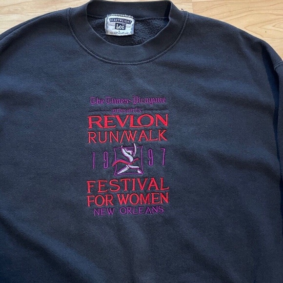 Revlon Lee Sweatshirt Vintage 90s Run Walk Women's Made in USA Large - Picture 2 of 6